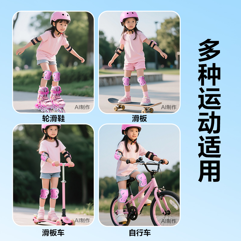 安格耐特FT554-2頭盔護(hù)具套裝(休閑款)(粉色)(套)