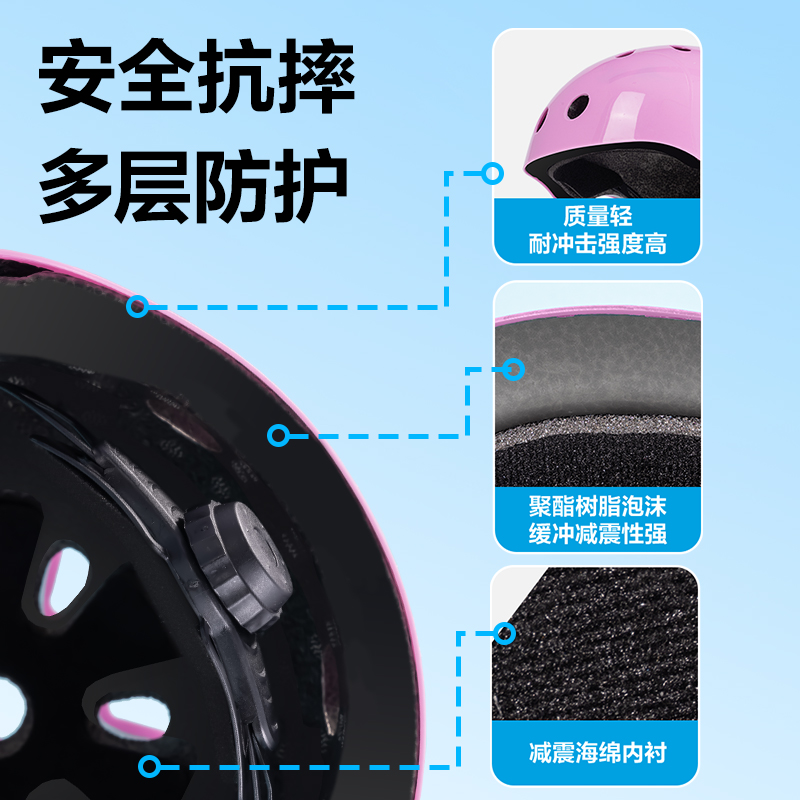 安格耐特FT554-2頭盔護(hù)具套裝(休閑款)(粉色)(套)