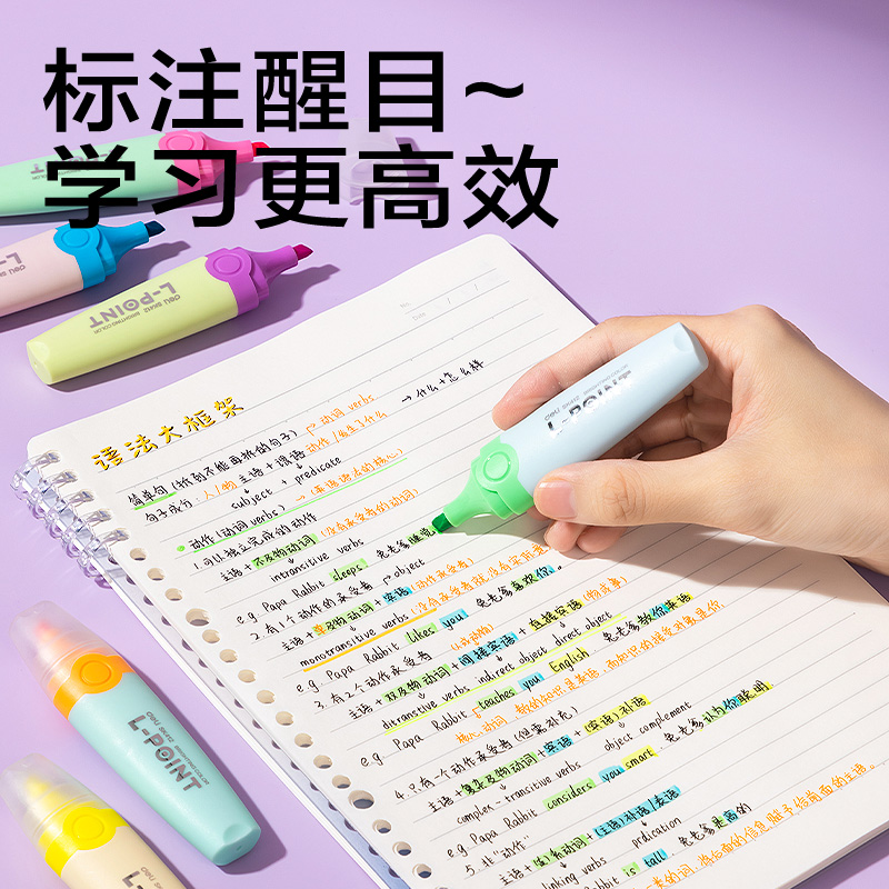 得力SK412抗暈染熒光筆繽紛色系(混)(6支/盒)