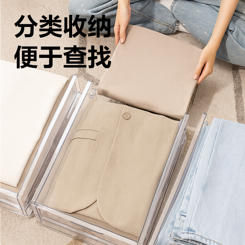 得力XDM118折疊收納盒(透明)(個)
