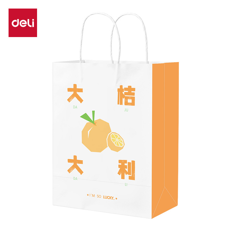 得力得心LQ717牛皮紙袋21*11*27cm(大桔大利)(10只/包)