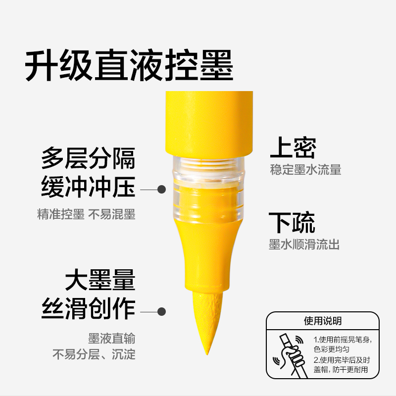 得力NS574-60_EVA包圓桿直液式丙烯馬克筆(混)(60色/包)