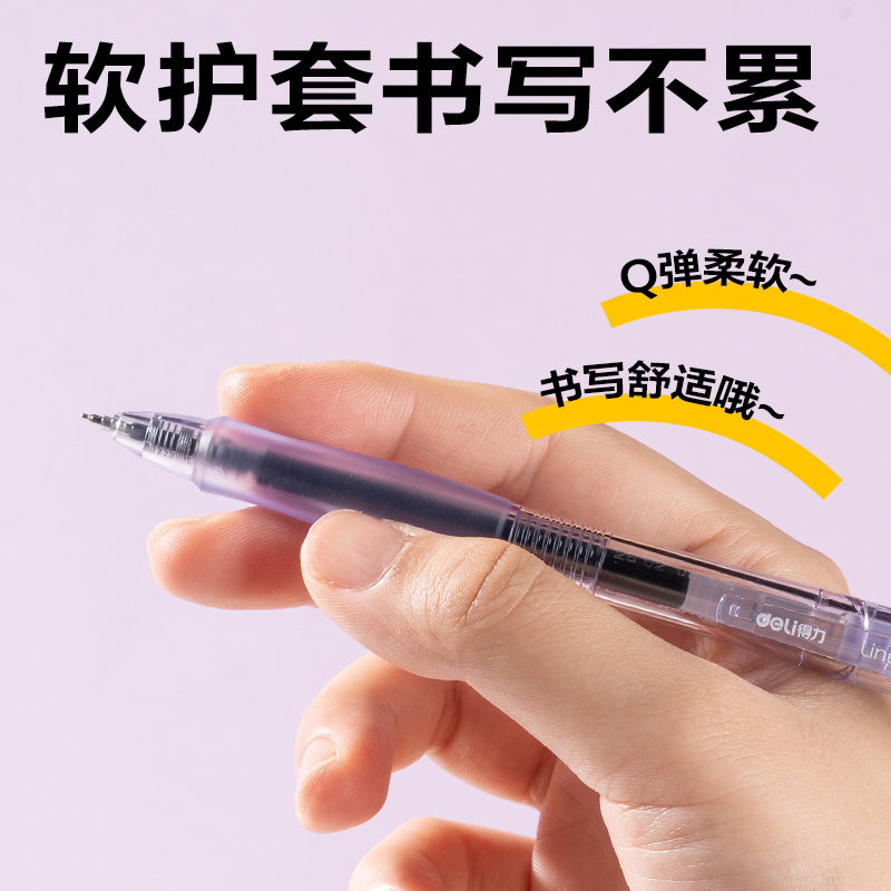 得力SA402速干按動(dòng)常規(guī)中性筆0.5mmST筆頭(黑)(4支/盒)