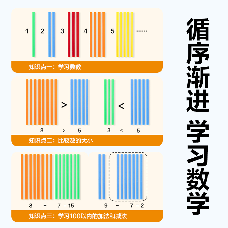 得力YX614學(xué)具50根加粗計數(shù)棒(混)(袋)