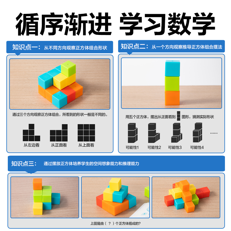 得力YX471學(xué)具磁力正方體(混)(袋)