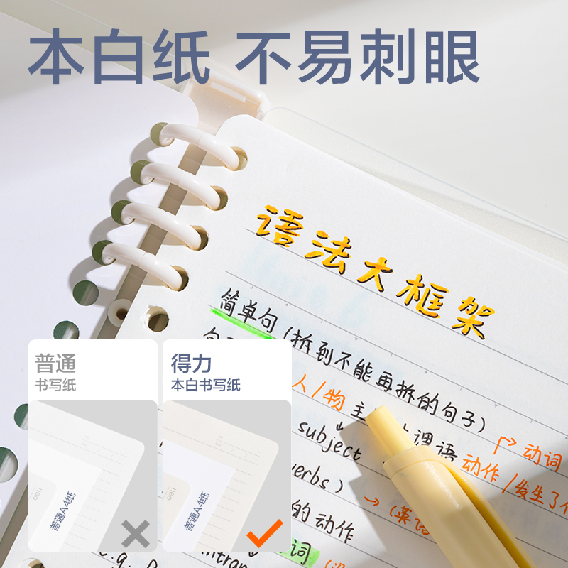 得力BDHB5-04覓光自由翻活頁(yè)本-B5 40張(粉)(本)