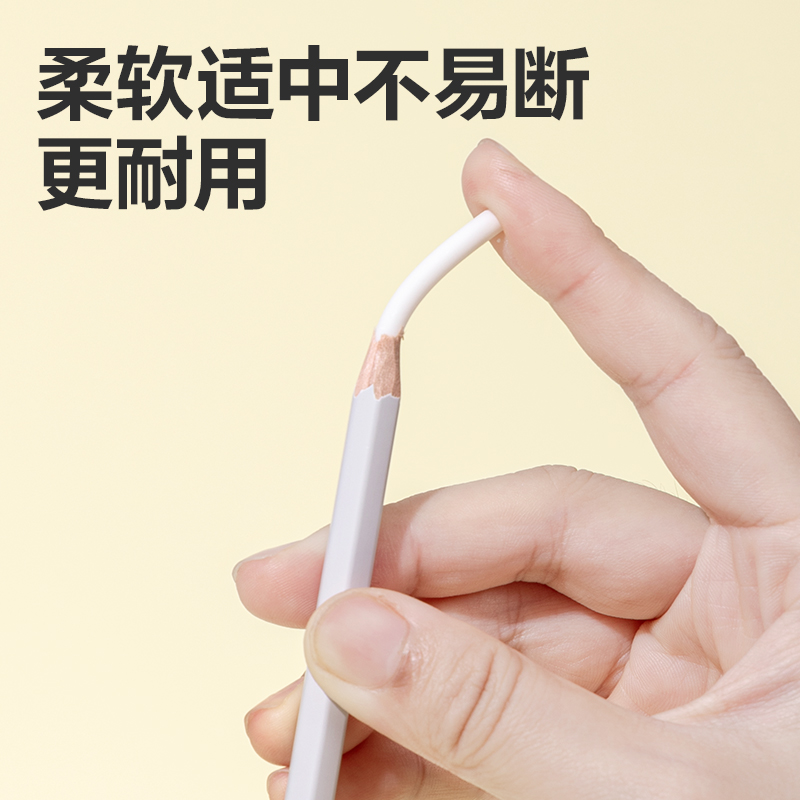 得力VP520六支彩盒裝細(xì)桿鉛筆橡皮擦(混)(盒)