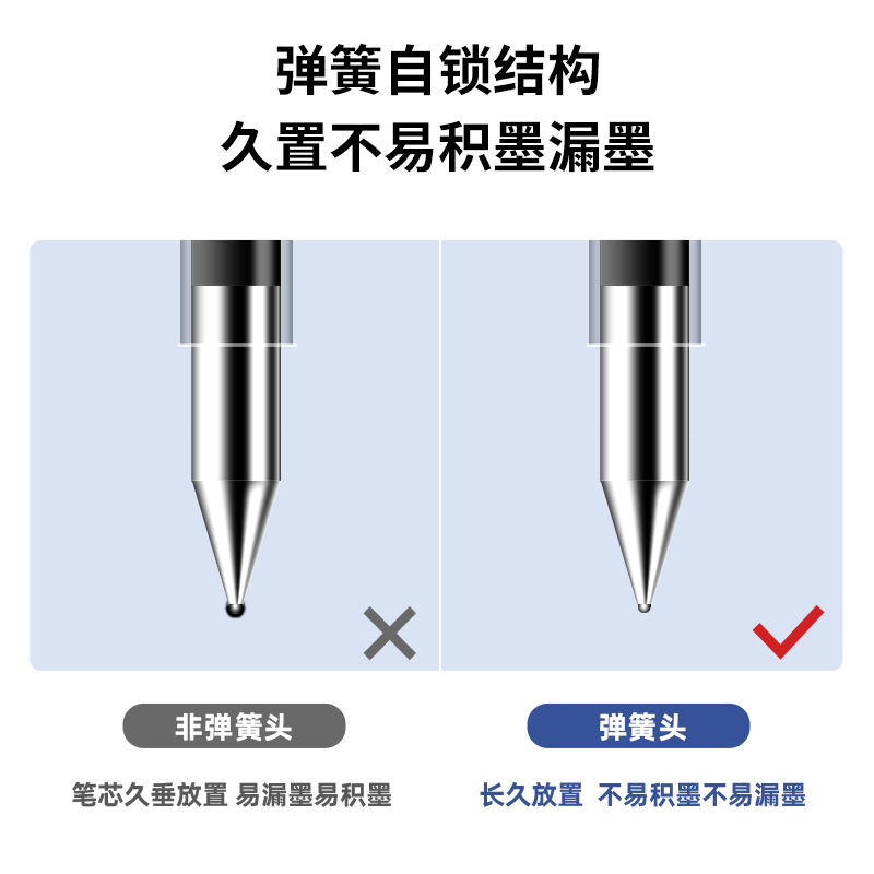 得力DP208臻順滑辦公中性筆0.5mm彈簧頭(黑色)(支)