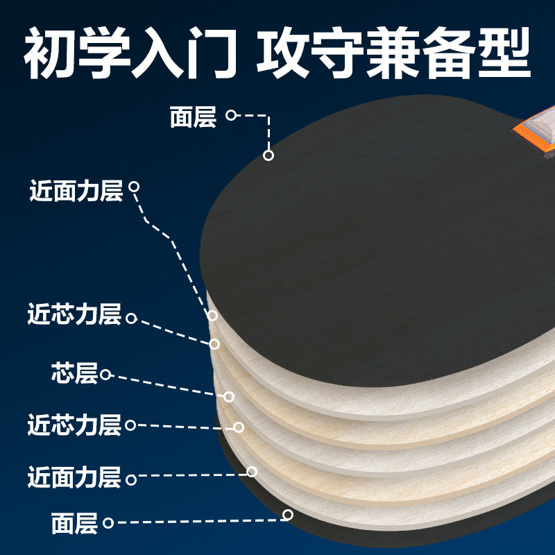 安格耐特FH216防磨手乒乓球拍長柄橫拍(單只裝)(混)(只)