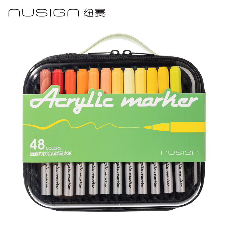 紐賽NS575-48_EVA包圓桿直液式軟繪丙烯馬克筆(混)(48色/包)