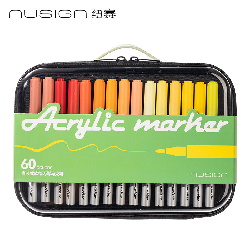 紐賽NS575-60_EVA包圓桿直液式軟繪丙烯馬克筆(混)(60色/包)