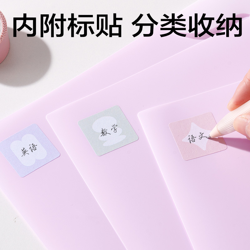 得力PP508包角單入文件套(藍)(5個/包)