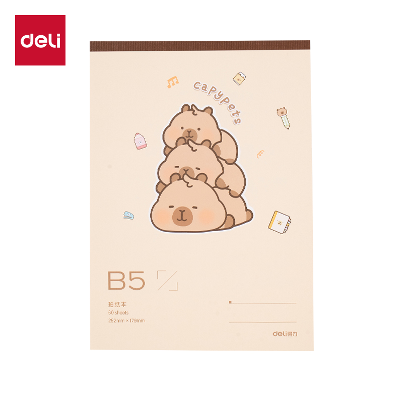 得力BL210卡皮巴拉拍紙本-B5 60張(黃)(本)