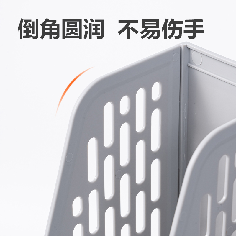 得力DP532四聯(lián)文件框帶筆筒(灰色)(袋)