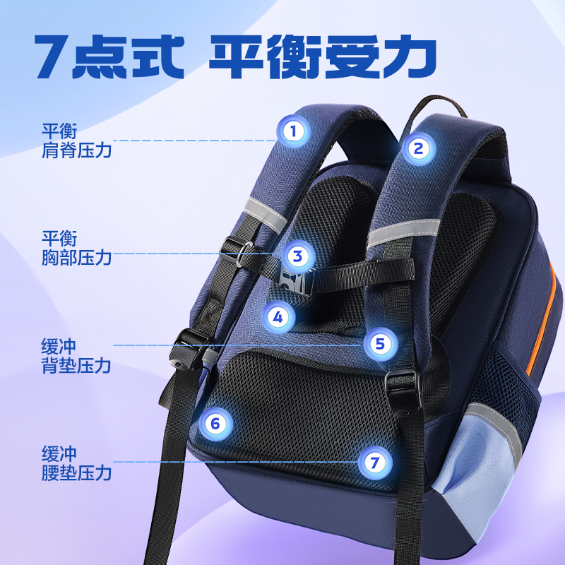 得力BB188學(xué)院系列小學(xué)生簡約時(shí)尚書包(藏青-M)(個(gè))