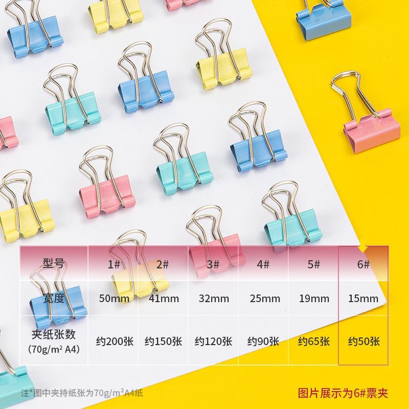 得力TP306經(jīng)濟(jì)型彩色長(zhǎng)尾票夾6夾寬15MM(混)(60個(gè)/筒)