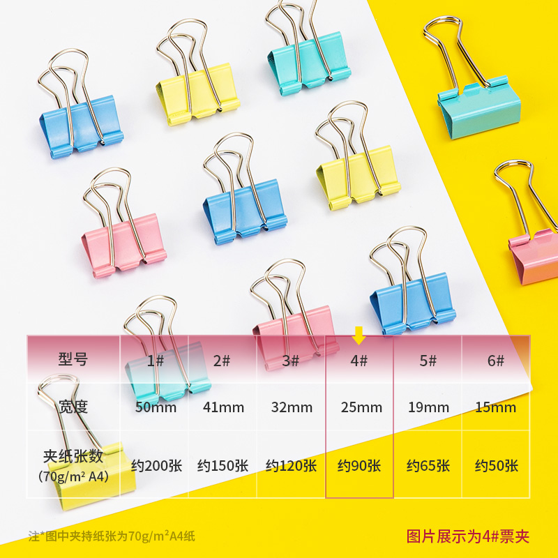 得力TP304經(jīng)濟(jì)型彩色長(zhǎng)尾票夾4夾寬25MM(混)(48個(gè)/筒)