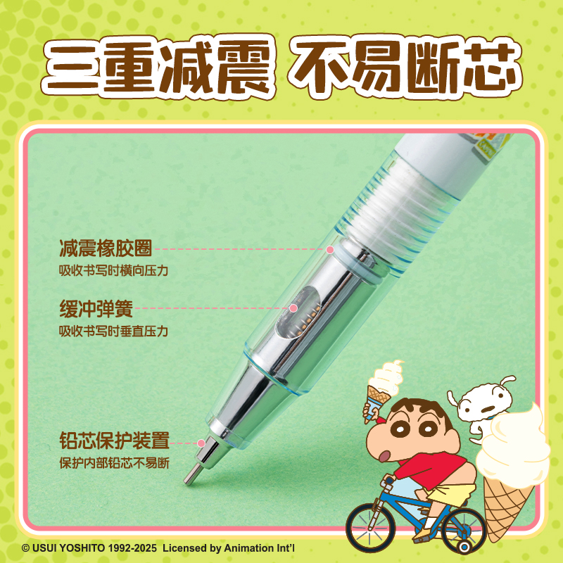 得力LB013蠟筆小新芯核引擎不易斷活動鉛筆0.5mm(混)(卡)