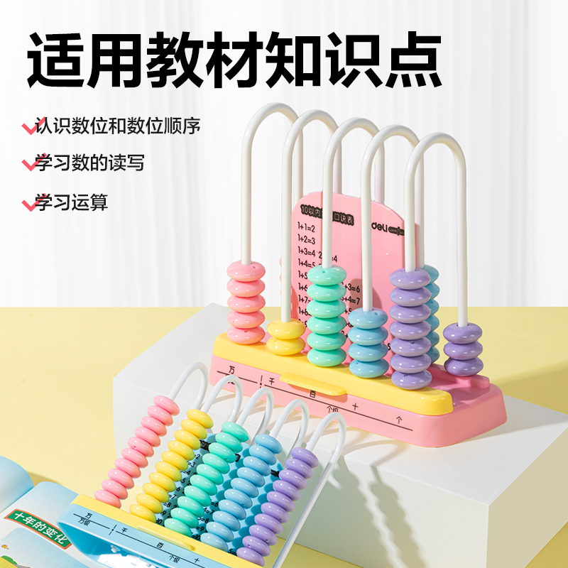 得力YX683學(xué)具5行清零計(jì)數(shù)器(粉)(盒)
