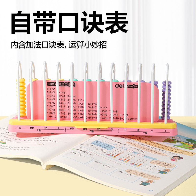 得力YX685學(xué)具12行清零計數(shù)器(粉)(盒)
