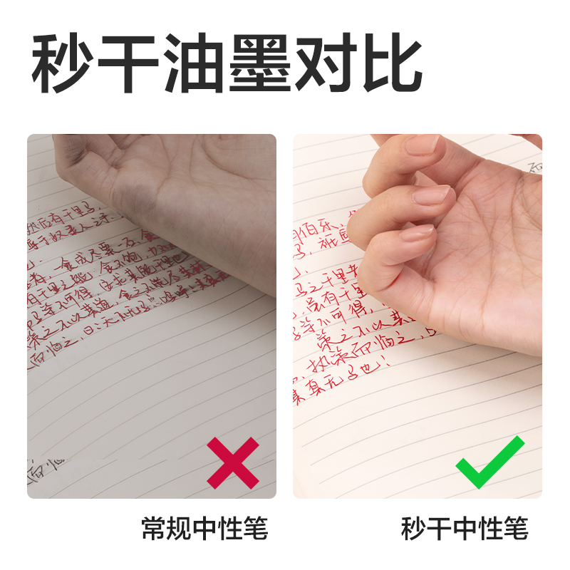 得力SE290秒干按動(dòng)中性筆替芯0.5mmST頭(紅)(10支/袋)