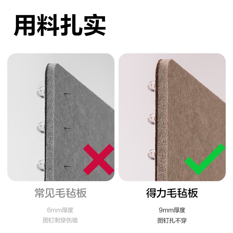 得力MQ151毛氈留言板600*800mm(棕)(塊)