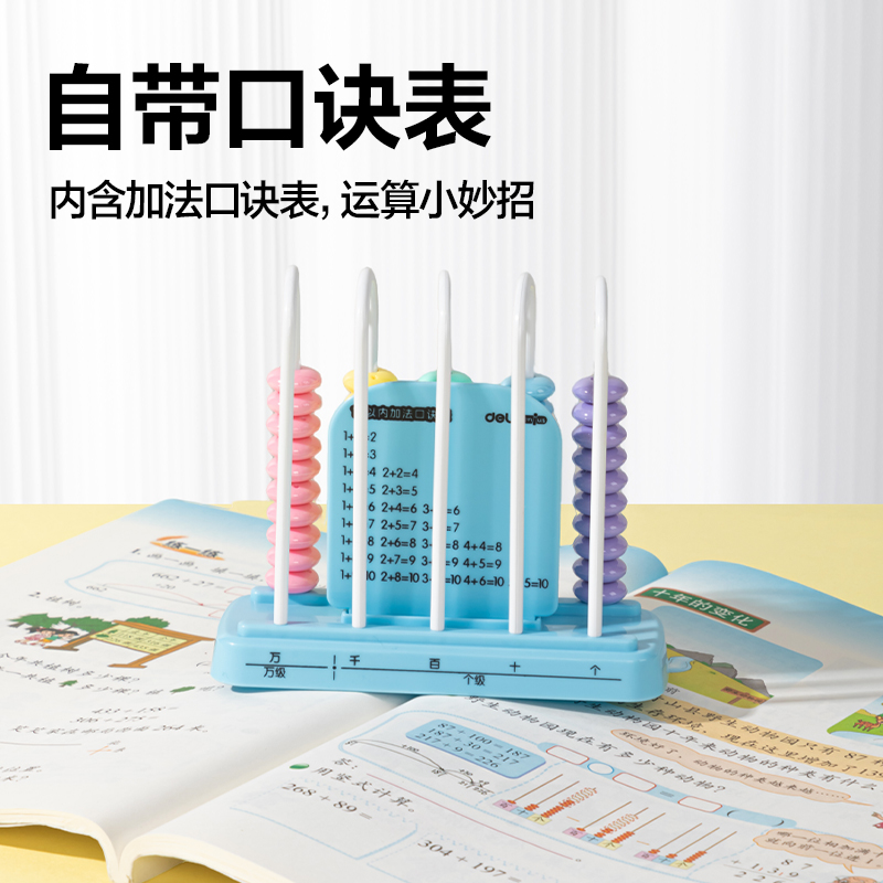 得力YX607學(xué)具5行計(jì)數(shù)器(粉)(盒）