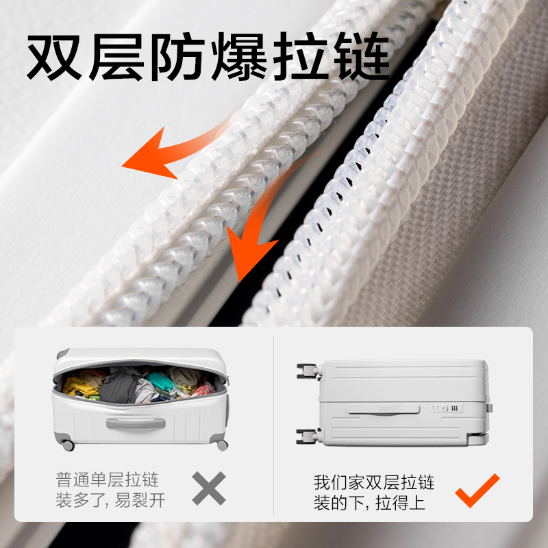 得力BG601寬拉桿行李箱(白-20寸)(個(gè))