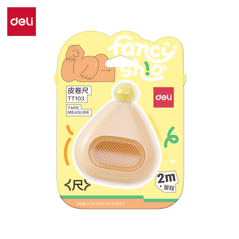 得力TT103潮萌皮卷尺2m(橙)(個)
