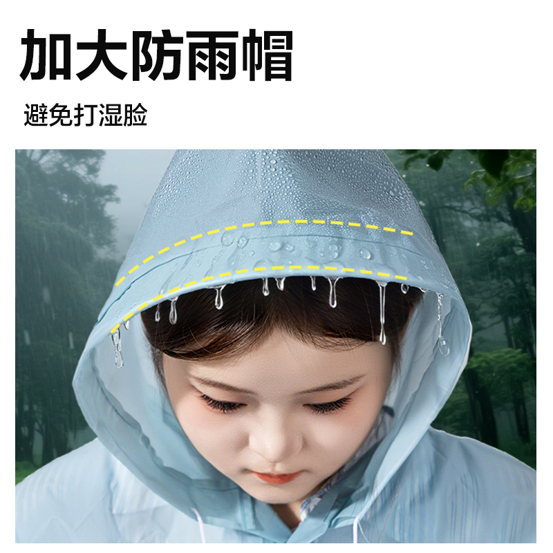 得力LY101便攜雨衣(藍)(袋)