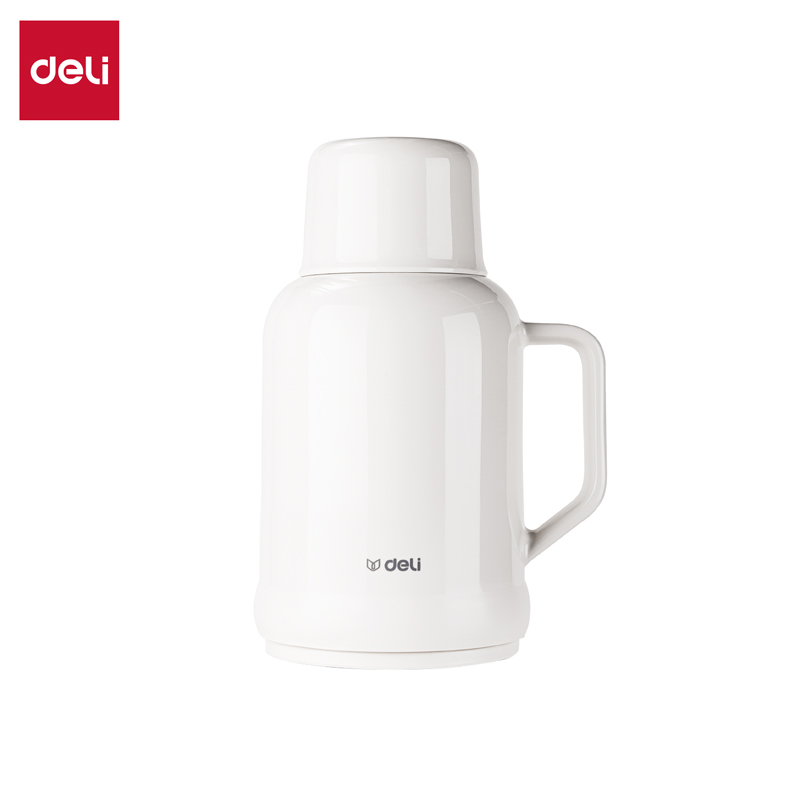 得力LL113保溫壺（1.0L）（玻璃內(nèi)膽）(白色)（彩盒裝）