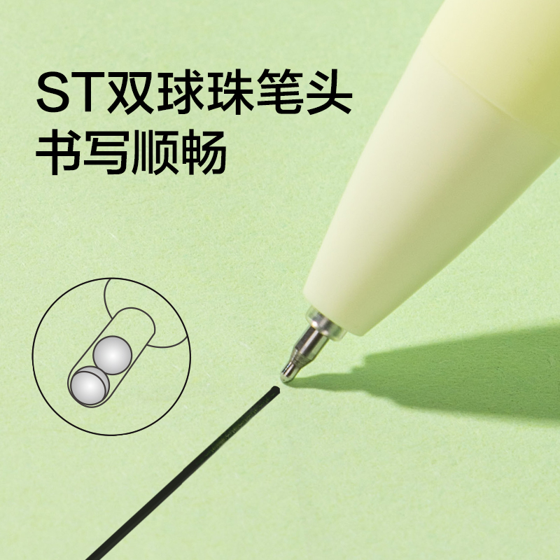 紐賽NS985-1速干按動(dòng)中性筆0.5mm雙球珠ST頭(黑)(3支/盒)