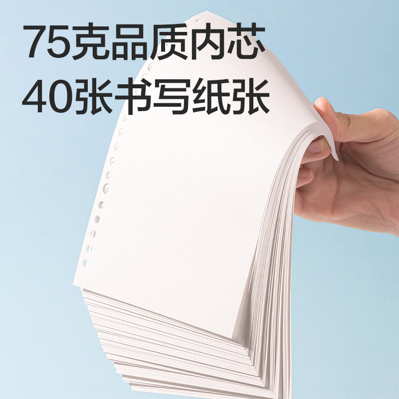 得力NA540護(hù)眼可打印活頁(yè)替芯75g-A5-40張(混)(本)