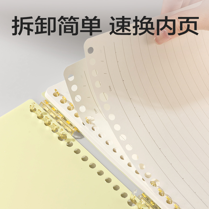 得力HB5-16上翻可開合活頁本PP殼(藍-可開合)(本)