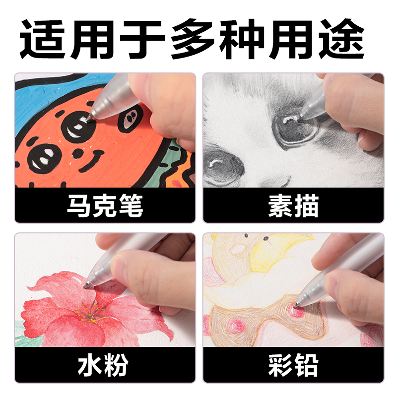 得力SA530高光彩色中性筆1.0mm按動子彈頭(羽霜白)(支）