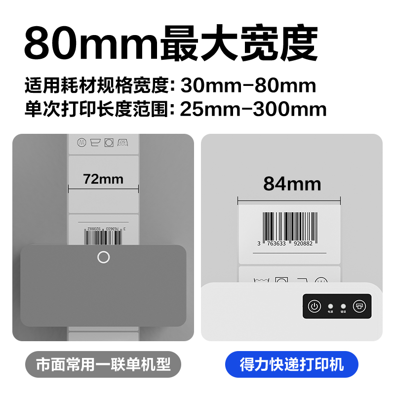 得力GE390W熱敏標(biāo)簽打印機(jī)(白色)(臺)