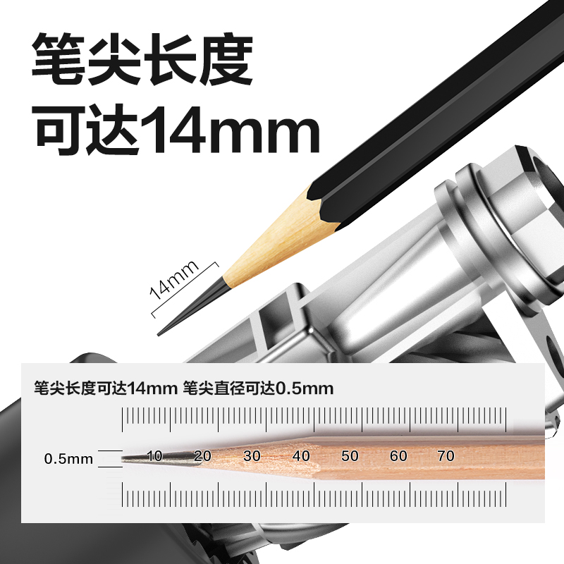 得力VB93美術(shù)削筆機(jī)(透明黑)(盒)