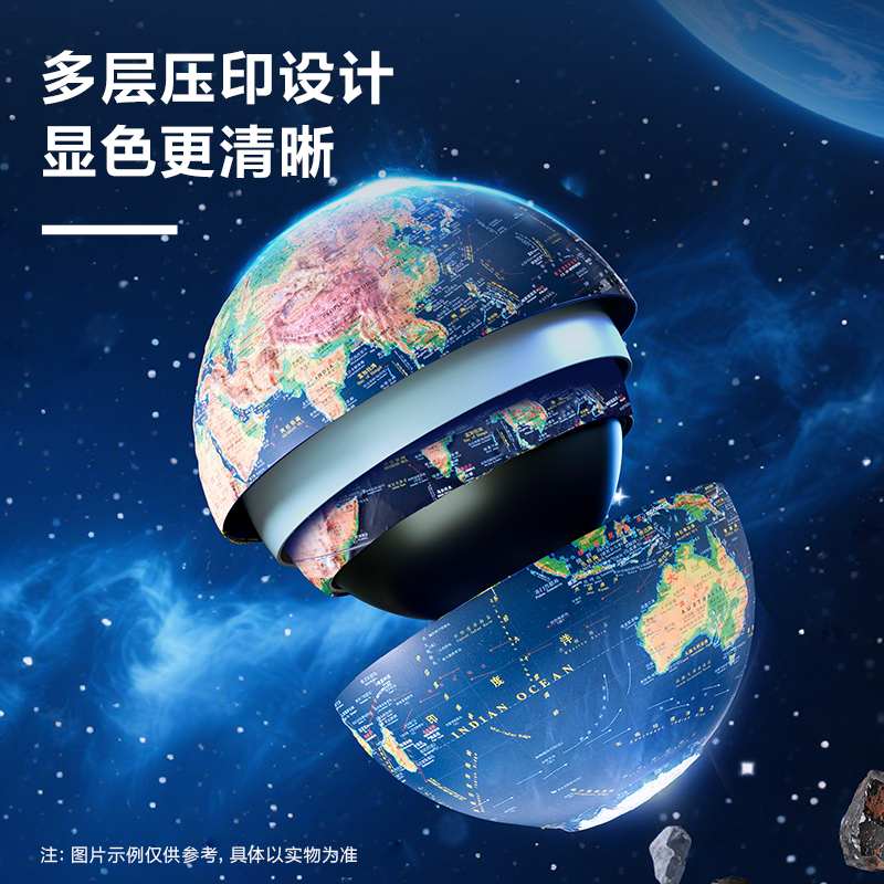 得力LG130-32W木底6mm萬向浮雕地球儀-32cm帶配件(代發(fā))(個(gè))