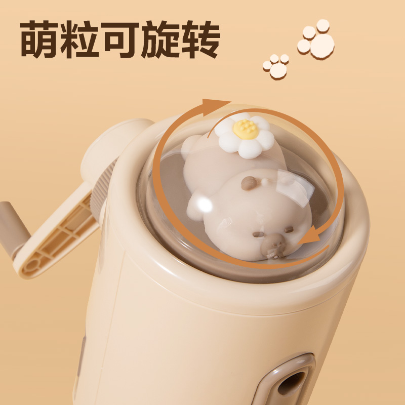 得力BL140卡皮巴拉旋轉(zhuǎn)玩偶削筆機(米色)(個)