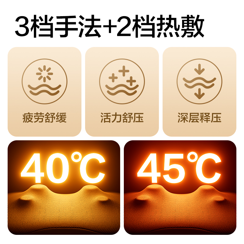 得力LU591腰靠按摩儀(黑灰)(臺)