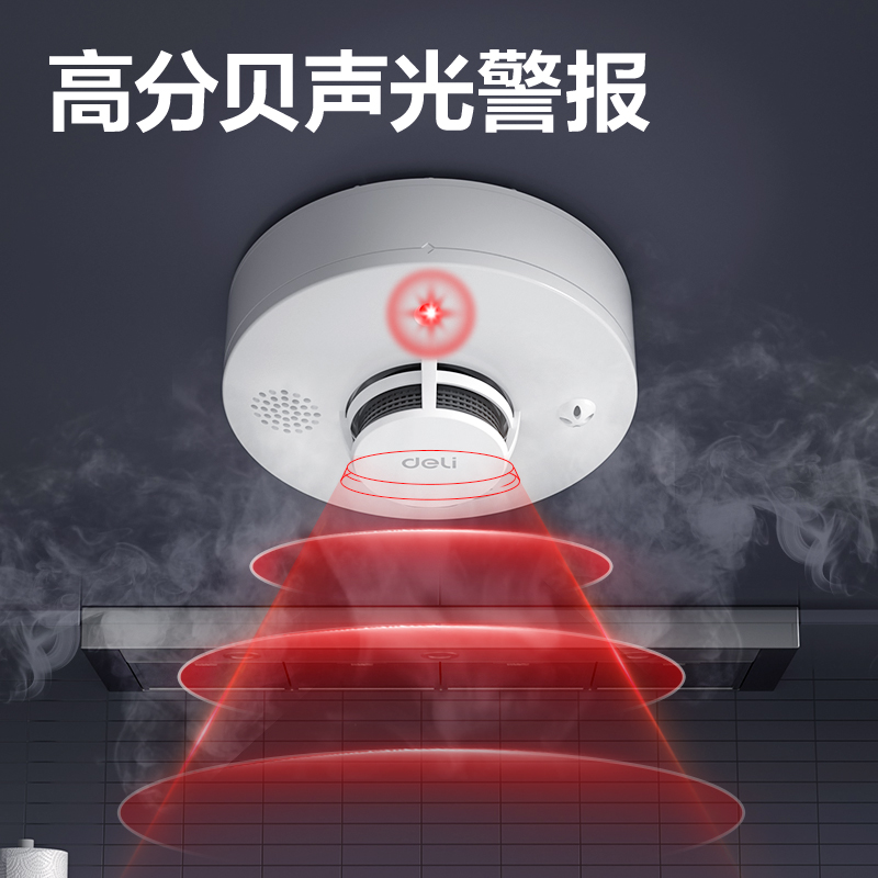 得力AG202煙霧報警器十年續(xù)航(白色)(臺)