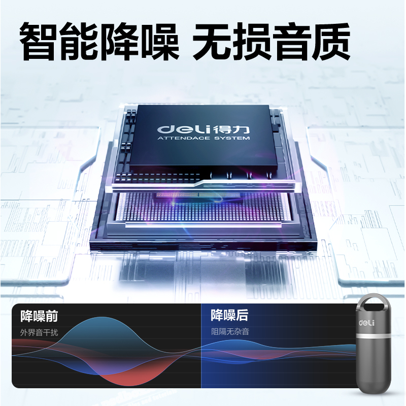 得力MP153小膠囊便攜式錄音筆32G(灰)(支)