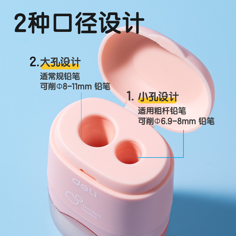 得力VB172DS雙孔橡皮卷筆刀(藍(lán))(個(gè))