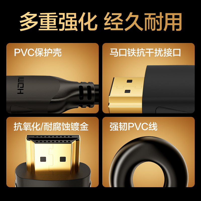 得力AJ20H-80HDMI2.0線4KPVC經(jīng)典款8米（黑色）（條）