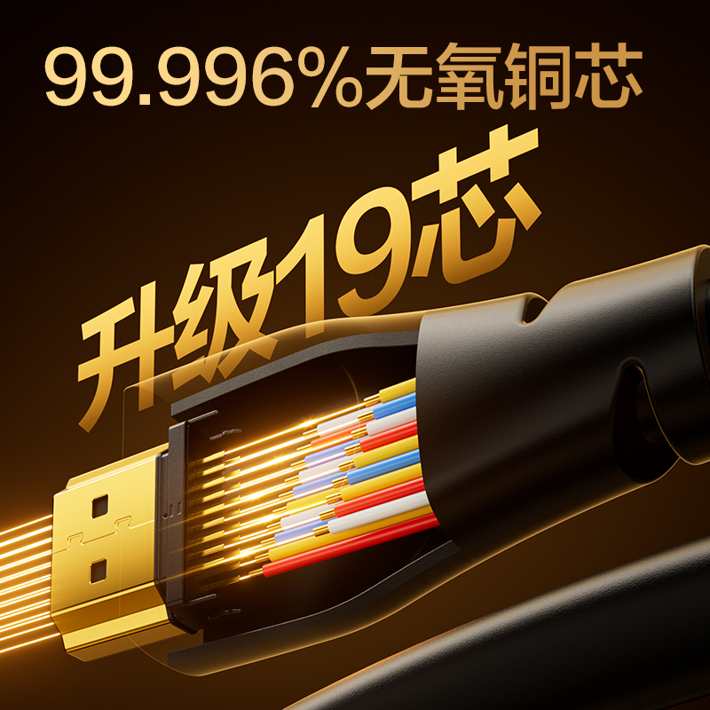 得力AF100H-20HDMI2.0線4KPVC經(jīng)典款2米（黑色）（條）