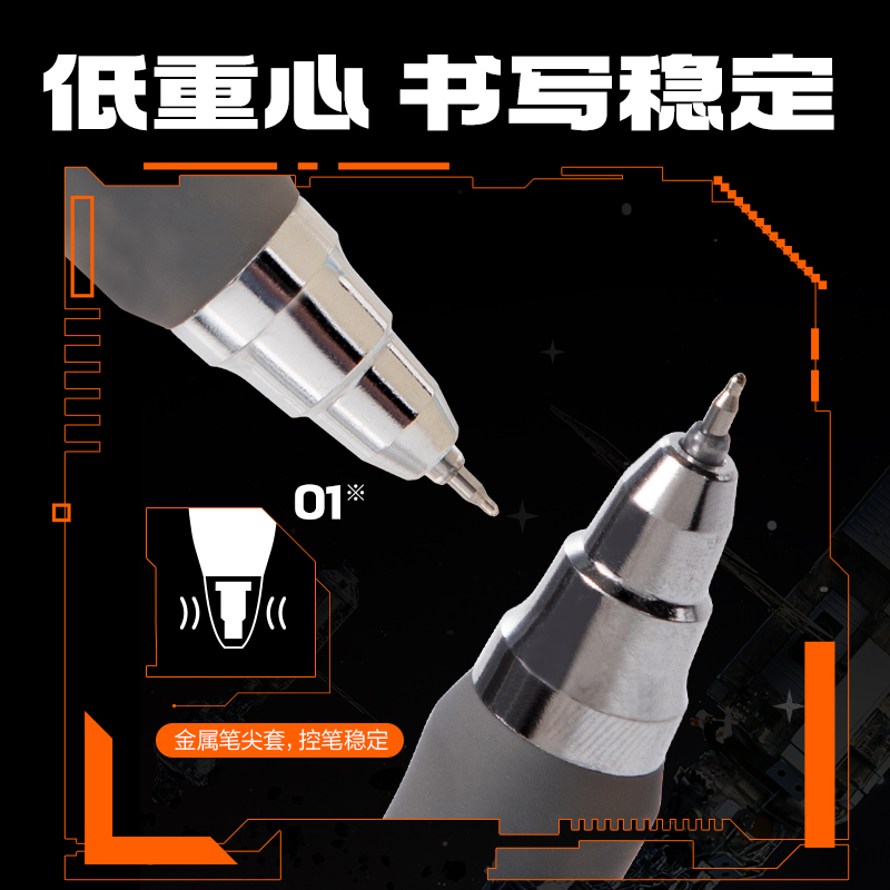 得力V200-5消音戰(zhàn)神速干按動消音中性筆0.5mm雙球珠ST頭(黑)(盒/5支