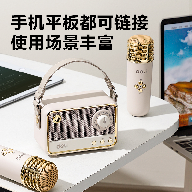 得力LT310B復(fù)古款K歌音響(雙麥)(米)(臺(tái))
