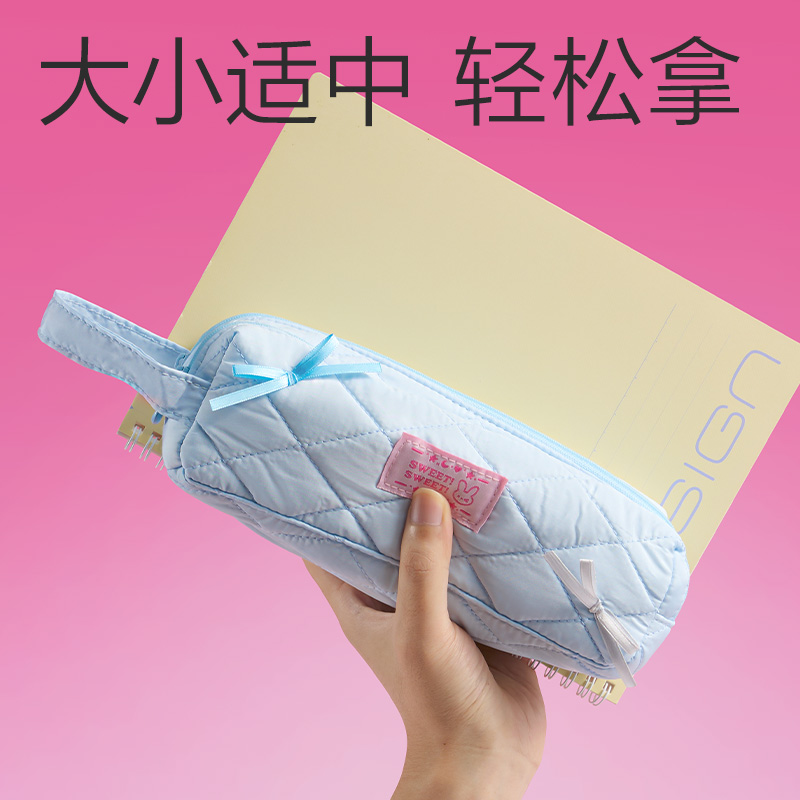 得力BC497少女風(fēng)雙拉鏈大方包筆袋(混)(個(gè))