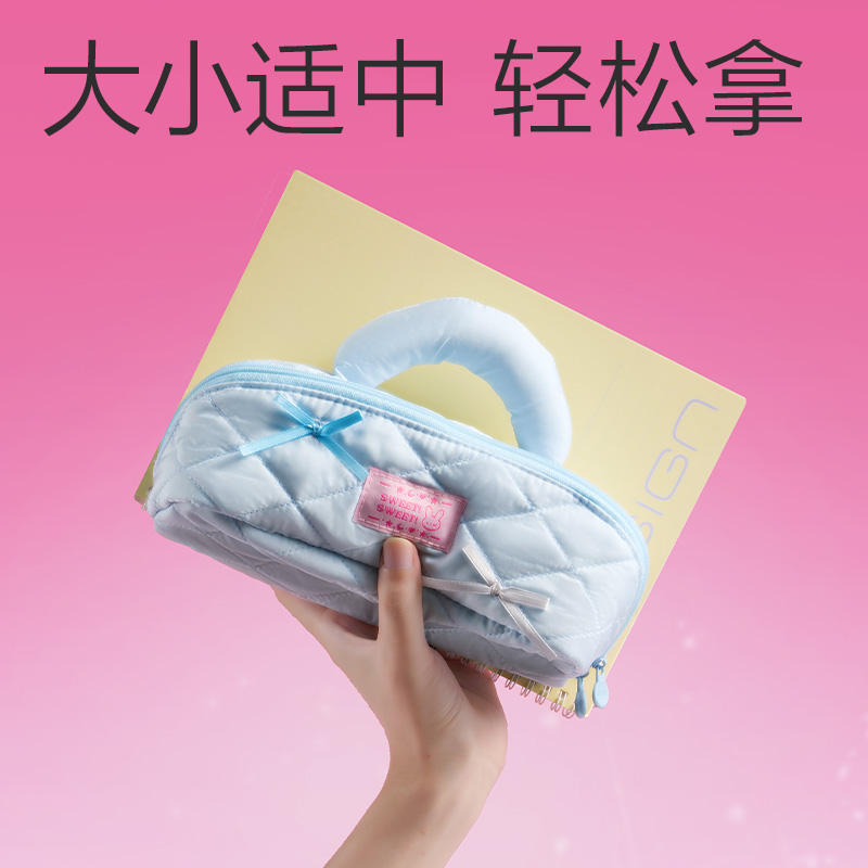 得力BC499少女風(fēng)手拎式大開口筆袋(混)(個(gè))