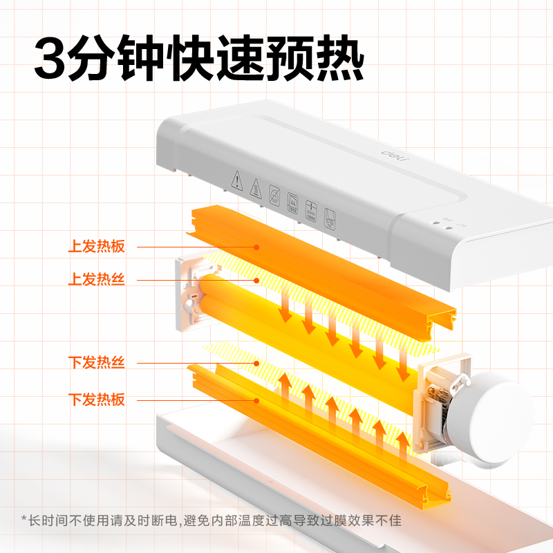 得力GQ411個人塑封機(白)(臺)